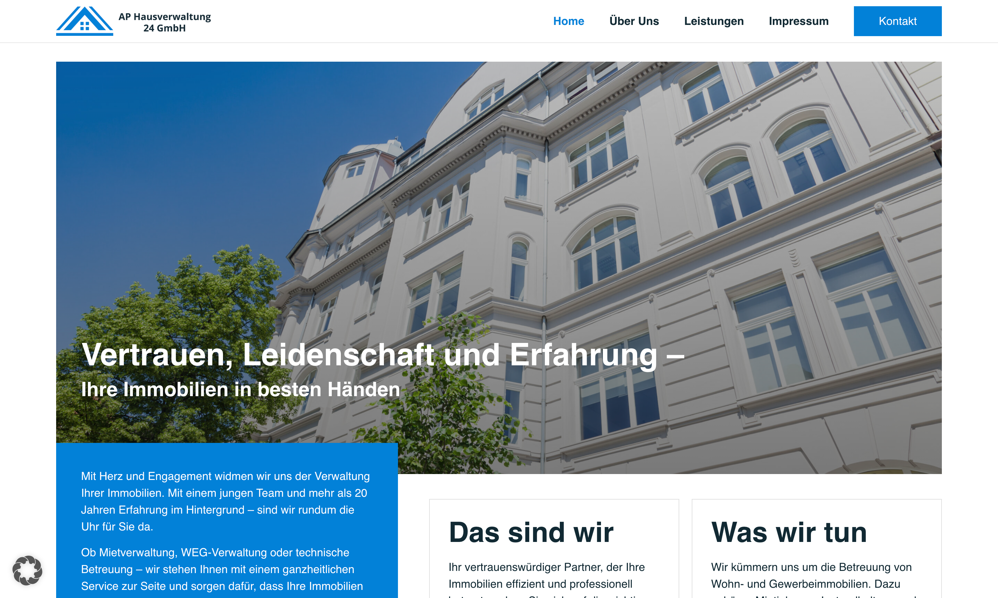 AP Hausverwaltung24 - Webdesign Projekt